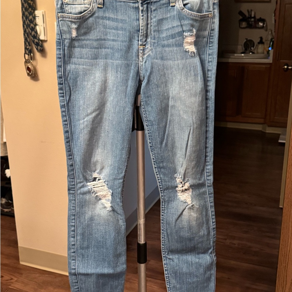7 For All Mankind Light Blue Distressed Jeans